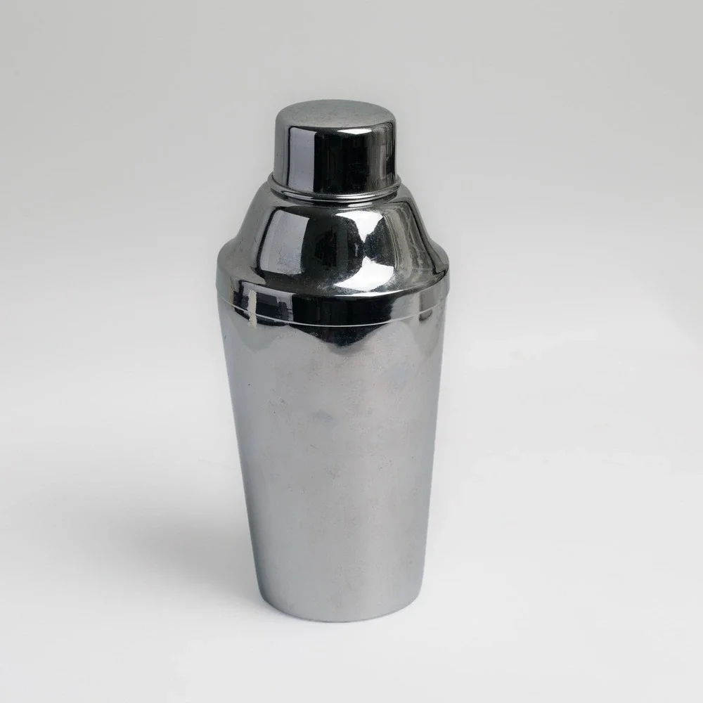 Mid-Century Silver Metal Cocktail Shaker Three Piece Celtic Made In England